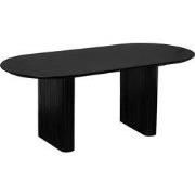 Lewis & Loft Eettafel Lynn - FSC® mangohout - Ovaal - 200x90cm - Zwart