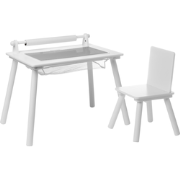 MOONTA - Kindertafel en stoel set - Wit - MDF