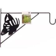 3 stuks - Muurhaak decoratief met vlinder grijs h24 x 35cm