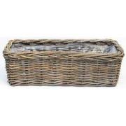 Bloembak Bak Rotan Antique Grijs 60X23H20 cm