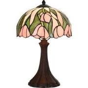 Lumilamp Tiffany Tafellamp Ø 25x40 cm Roze Glas