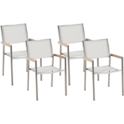 GROSSETO  - Tuinstoel set van 4 - Wit - Polyester