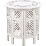 ELARA - Bijzettafel - Gebroken wit - Mangohout
