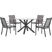 MALETTO/BUSSETO - Tuinset voor 4 - Zwart - Aluminium