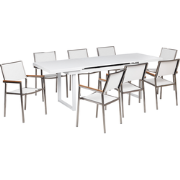 VALCANETTO/GROSSETO - 8-zits Tuinset - Wit - Aluminium