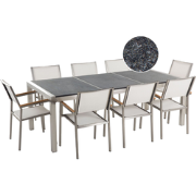 GROSSETO  - Tuinset voor 8 driedelig - Grijs/Wit - Graniet
