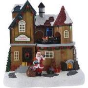 Kerstscene santa's workshop met led