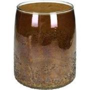 Vaas glas bruin 16x16x18 cm