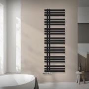 Design badkamer radiator Ijzer EM 500x1600 mm zwart mat met wandthermo...