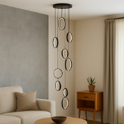 Highlight Olympia Oval LED Videlamp/Hanglamp - Zwart