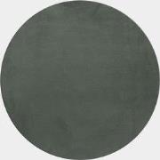 Pouffy Fluffy  - Hoogpolig  Rond Vloerkleed - Uni Kleur -Groen - Woonk...