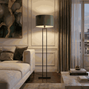 Landelijke Vloerlamp Monza Zwart