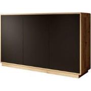 Meubella - Dressoir Acuna - Mat zwart - Eiken - 160 cm