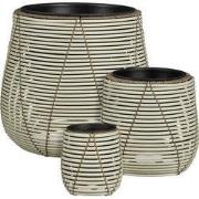 Mica Decorations Cancun Bloempot – Set van 3 – Plantenpot voor Bloemen...