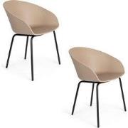 Zuiver Void Eetkamerstoelen Beige/ Bruin - Set van 2