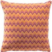 ALDO - sierkussen 45x45 cm - zigzagpatroon - Melon - oranje, paars