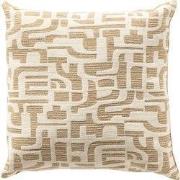 FABIA - sierkussen 45x45 cm - Incense - bruin, wit