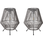 VUNGU - Set van 2 lantaarns - Grijs - Hennep