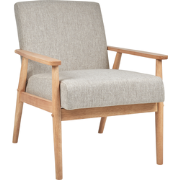 ESRUM - Fauteuil - Grijs - Stof/Licht hout