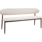 Eetkamerbank - Beige/Walnoot - 200x55x77cm - Alexia