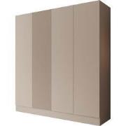 Meubella - Capri - Kledingkast 4-deurs - Beige - 205x55x220 cm
