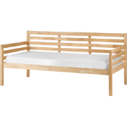 THEZA - Bedbank - Natuurlijk - 90 x 200 cm - Rubberhout