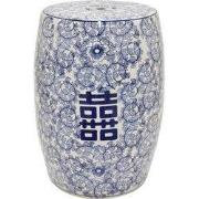 Fine Asianliving Keramische Kruk Blauw Wit Chinese Double Happiness