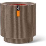Vaas cilinder Groove NL 36x38 warm taupe bloempot