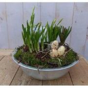 Metalen schaaltje met diverse bolletjes 30 cm