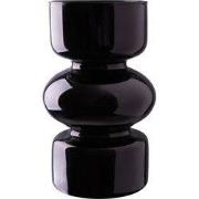 QUVIO Zandloper vaas - Glas - ø9x18 cm - Zwart