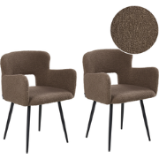 SANILAC - Eetkamerstoel set van 2 - Bruin - Bouclé