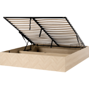 ETEL - Bed met opbergruimte - Lichtbruin - 180 x 200 cm - MDF