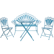 PAVIA - Bistroset met bankje - Blauw - IJzer