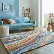 Laagpolig Abstract Flow Wollen Vloerkleed - 200x290 cm