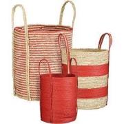 Mica Decorations Brooklyn Opbergmand - Gevlochten Mand Set van 3 - Pla...