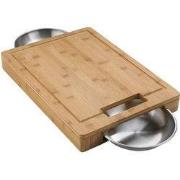 PRO snijplank met 2 RVS schalen