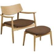Fauteuil Naturel/Bruin - Incl. Voetenbankje - Olvera