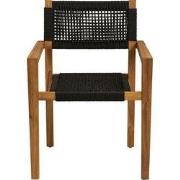 Tuinstoel Zwart/Naturel - Anzio - Set van 2