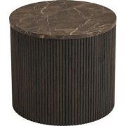 Bijzettafel Rond - Donkerbruin Marmerlook - Ø45x40cm - Rota