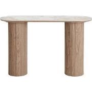Sidetable Rechthoek - Keramisch Wit/Bruin - 120cm - Athens