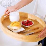 Decopatent - Dienblad Bamboe Hout Ovaal - Koffie / Thee dienblad met h...