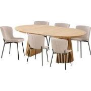 Eetkamerset Osaka Naturel - Incl. Maceda Set Van 6