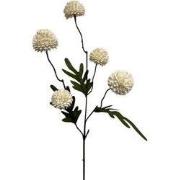 Zijdebloem - Pompon 52cm - White - Wit - 2stuks