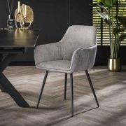 Eetkamerstoel Rivo Rib Rock Zilver Ribstof Zitting