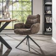 Eetkamerstoel Elite Taupe Chenille Stof Rich Draaibaar