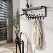 Wandkapstok Aria 2x7 haken Travertine Melamine Bronskleurig