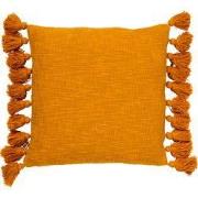 RUBY - Kussenhoes 45x45 cm - 100% katoen - met flosjes - Golden Glow -...