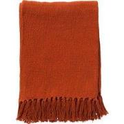 JUNE - plaid 140x180 cm - deken - geweven katoen - Potters Clay - oran...