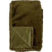 ZINZI - plaid 140x180 cm - bontlook - effen kleur - Military Olive - g...