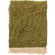 MAYBEL - Plaid 140x180 cm - met ingeweven patroon - effen kleur met fr...